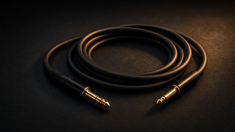 Illustration of a D'Addario American Stage Instrument Cable, 10ft - AI-generated, not a photo of the exact product