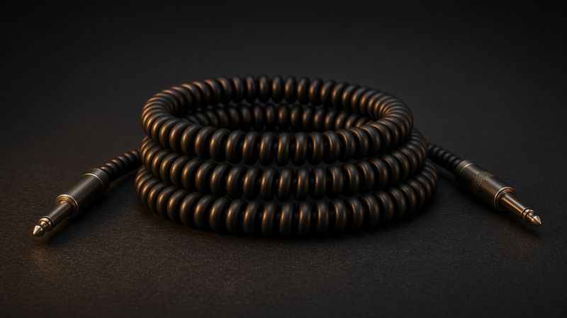 Illustration of a D'Addario Coiled Instrument Cable - AI-generated, not a photo of the exact product
