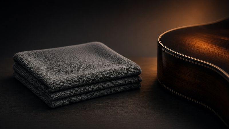 Illustration of a D'Addario Micro-Fiber Polishing Cloth - AI-generated, not a photo of the exact product
