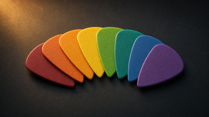 Illustration of a Dunlop Tortex Standard Picks (.50/.60/.73/.88/1.0) - AI-generated, not a photo of the exact product