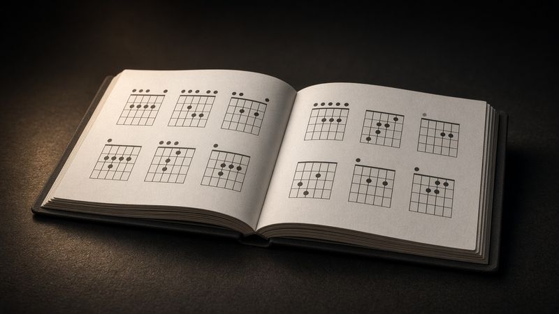 Illustration of a The Guitar Chord Bible (Phil Capone) - AI-generated, not a photo of the exact product