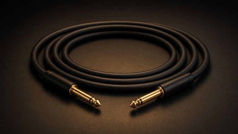Illustration of a Mogami Gold Instrument Cable - AI-generated, not a photo of the exact product