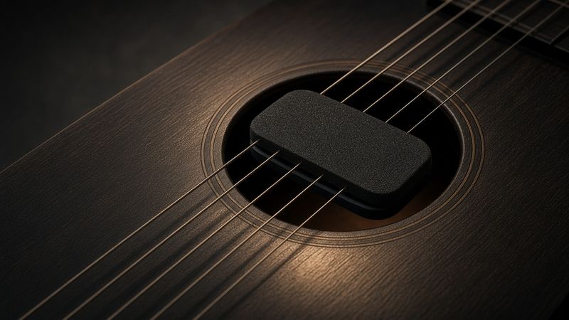 Illustration of a MusicNomad The Humitar Acoustic Guitar Humidifier (MN300) - AI-generated, not a photo of the exact product